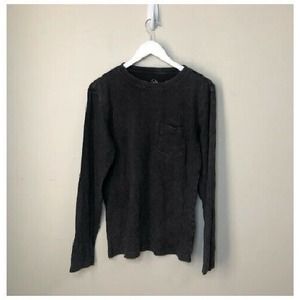 A New Day Women's Crew Neck Chest Pocket Long Sleeve Top in Dark Gray XS, NWT